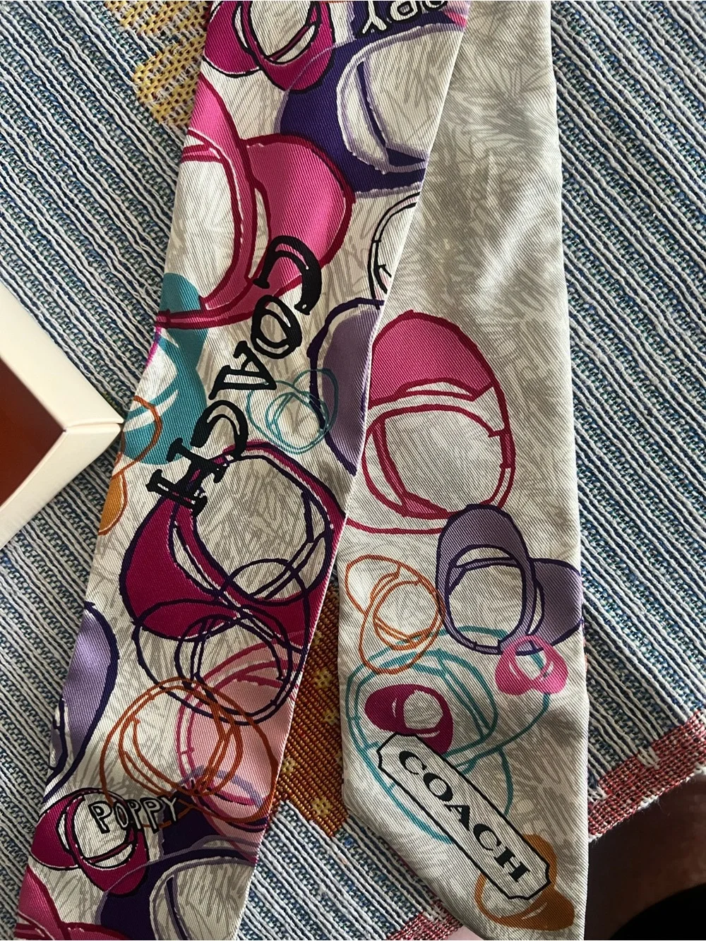 Coach RARE Poppy Graffiti Scarf with Box (See Description)